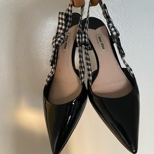 Miu Miu Gingham Kitty Heel